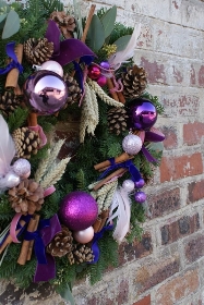 Luxury Plum Fairy Fresh Christmas Wreath with FREE GIFT